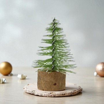 Set van 12 Micro Kerstboompjes - Groen ø3,5x7 cm