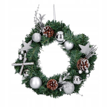 Decoratieve Kerstkrans ø30 cm Groen/Zilver