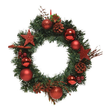 Decoratieve Kerstkrans ø30 cm Groen/Rood