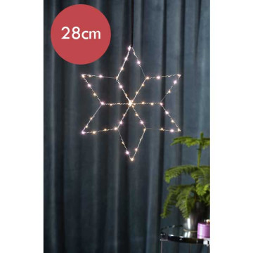 Zilveren kerstster met 54 LED lampjes - 40 cm