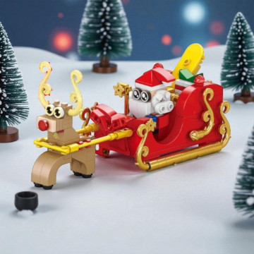 Bouwblokjes - Kerst Arreslee