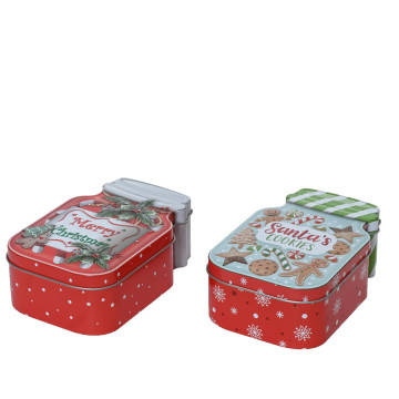 Set van twee kerst opbergblikken - koektrommel