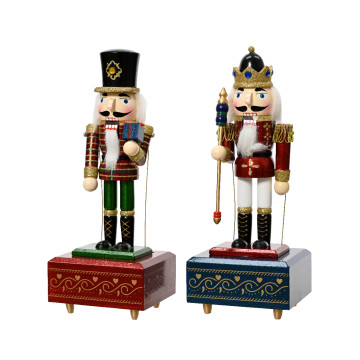 Set van twee traditionele notenkrakers blauw en rood - 30 cm hoog