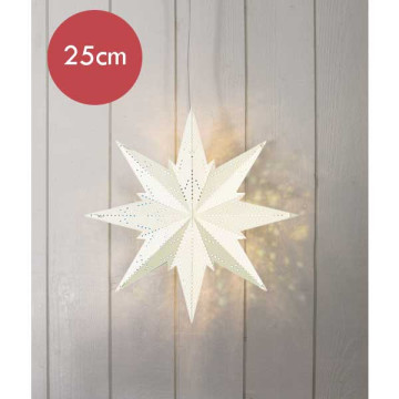 Metalen witte kerstster met E14 fitting - 25 cm
