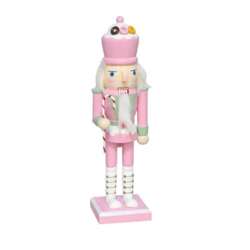 Candy notenkraker met zuurstok roze - 25 cm
