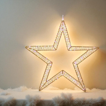 Silhouet kerstster 'Candy' met 120 Soft Multicolor Microleds - 40 cm