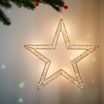 Silhouet kerstster met 190 Multicolor Microleds - 50 cm
