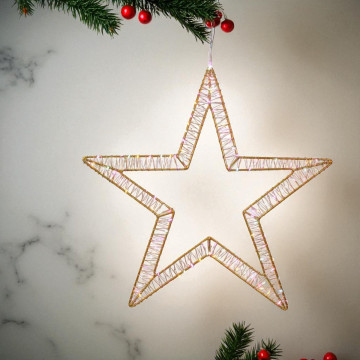 Silhouet kerstster 'Candy' met 190 Soft Multicolor Microleds - 50 cm