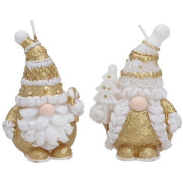 Set van 2 Gouden gnoom kaarsen  man & vrouw - 7 cm