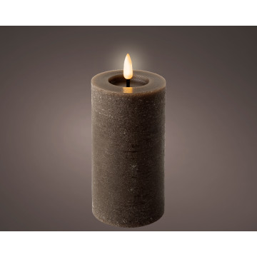 LED wax kaars met vlameffect bruin ø7x15,4 cm