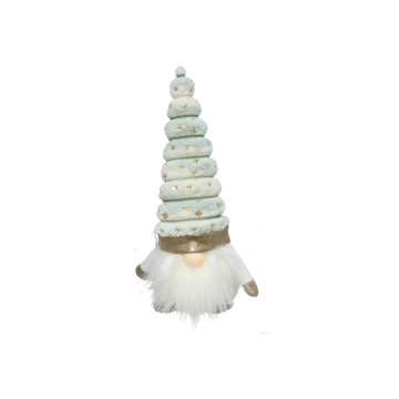 Kerstgnoom met verlichte neus 39 cm -Groen