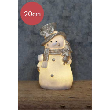 Sneeuwpop "Buddy" verlicht - 20cm