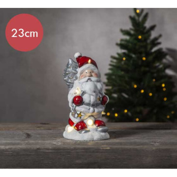 Verlichte kerstman - 23cm