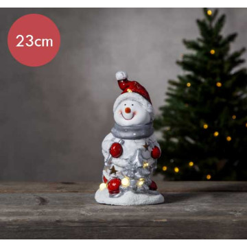 Verlichte sneeuwpop - 23cm