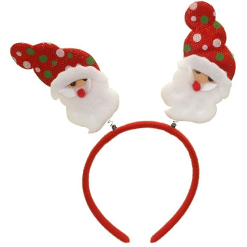 Kersthaarband Kerstman met lange baard - rood