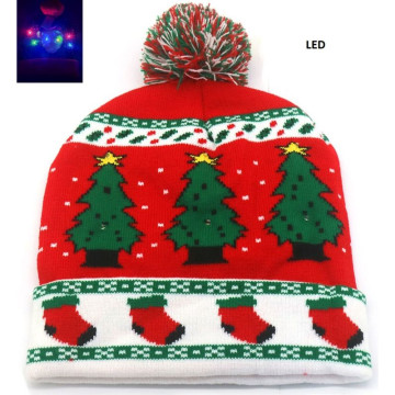 LED Kerstmuts met kerstbomen