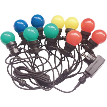 LED Prikkabel | 5M |  10 lampen | Multicolor (RGB)