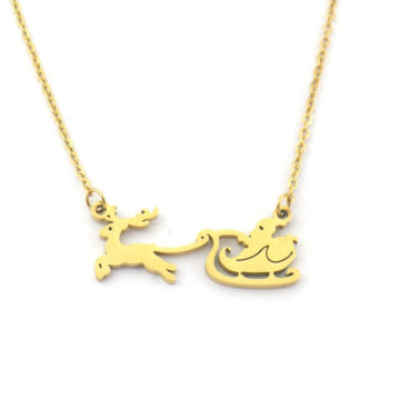 Gouden ketting met rendier en arrenslee