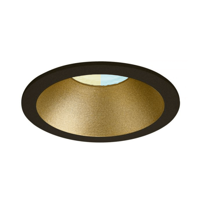 IP20 Inbouwspot goud/zwart rond verdiept