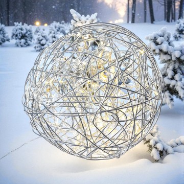 3D Kerstbal "Galax" met 100 LEDs - Zilver ø37,5 cm