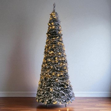 Pop-up kerstboom met sneeuw en 300 LEDs dimbaar - 210 cm 