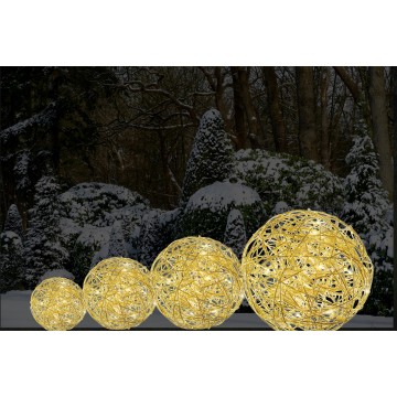 3D Kerstbal "Galax" met 50 LEDs - Goud ø30 cm