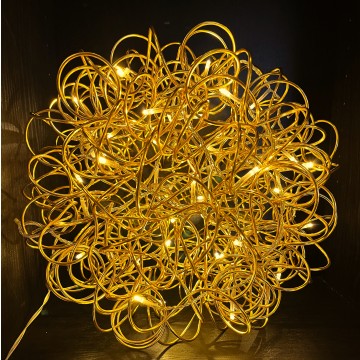 3D Kerstbal "Galax Cluster" met 50 LEDs - Koper ø30 cm