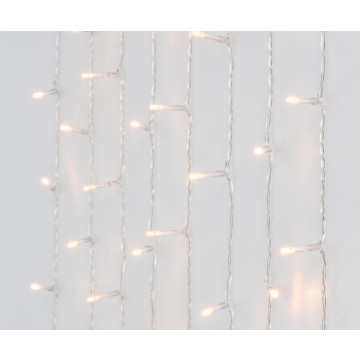 Koppelbare Lichtgordijn LED - warm wit licht - 1x1,5 M - 160 lampjes - dimbaar