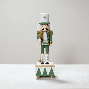 Muziekdoos Notenkraker in groen met staf – 30 cm