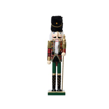 Chique notenkraker met bontmuts en dirigeerstok - 61 cm