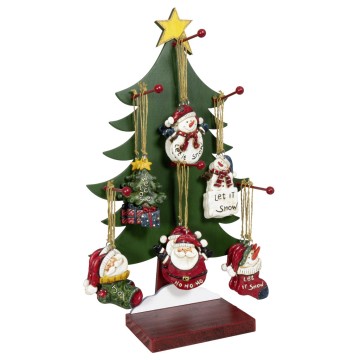 Kerst-decoratie hanger - kerstman - 8cm
