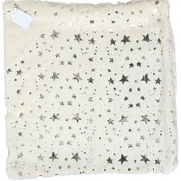 Kerst kussenhoes met zilveren sterren 43 x 43 cm
