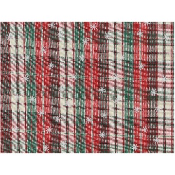 Tafelloper gestreept met geruit kerstmotief - 200 x 35 cm