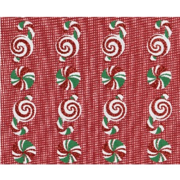 Kerst tafelloper met zuurstokken - 200 x 35 cm