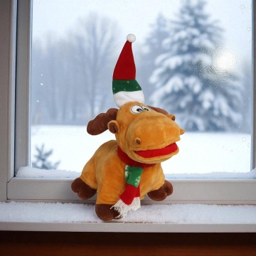 Rendier knuffel met muziek - 40 cm hoog