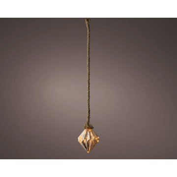 Kerst Diamant lamp  -15 LED lampjes - Zilver - 16 cm