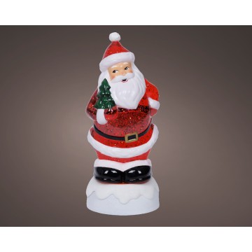 LED Waterspinner Kerstman met muziek - 25 cm