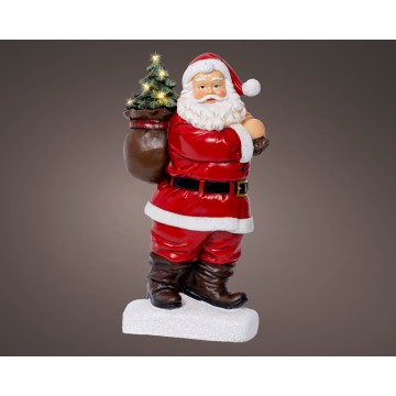 Kerstman beeld met verlichting - Micro LED - 30 cm