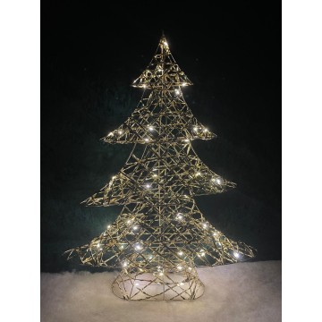 Micro LED kerstboom van metaal met 30 warm witte LEDS - 40 cm