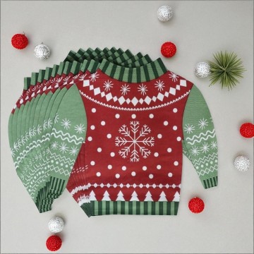 Kerst servetten kersttrui - 12 stuks - 33x33 cm