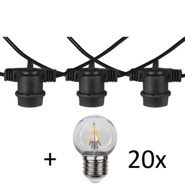 LED Prikkabelset 20M - 20 E27 lampen 1.4W 2700K
