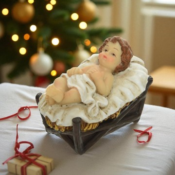 Losse Baby Jezus in een Kribbe - 6 cm