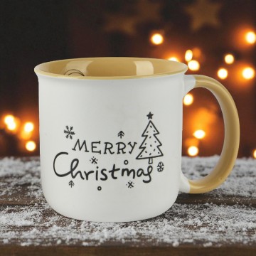 Kerstmok Merry Christmas – Keramiek – ø9,3x9 cm