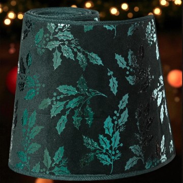Kerstboomring Groen met Glanzend Bladmotief - ø56x22 cm