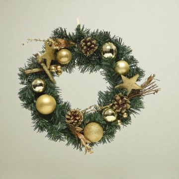 Decoratieve Kerstkrans ø30 cm Groen/Goud