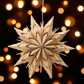 Hangende kerstster - Naturel  - Ster - 40cm