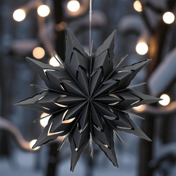 Hangende kerstster - Zwart - Ster - 40cm