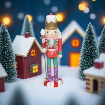 Feestelijke Notenkraker met kroon - 25 cm