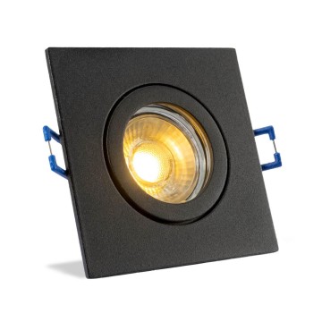 IP44 LED Inbouwspot Harlow zwart vierkant