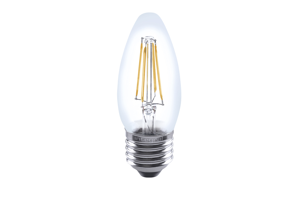 Dimbare E27 Kaars LED Lamp -Extra Warm Wit (2700K) -4.5 Watt, vervangt 40W Halogeen -Integral